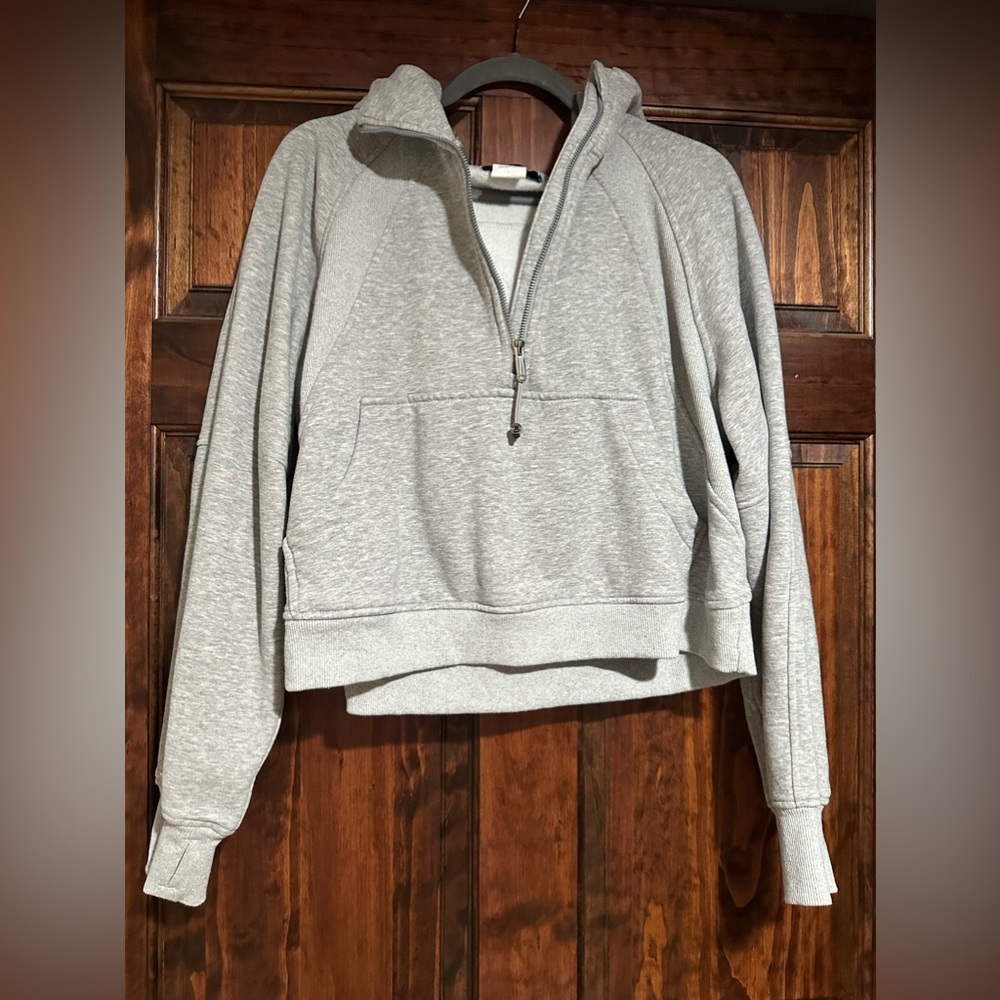 Heather grey cropped scuba look-alike women’s